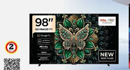 تلفزيون TCL ذكي 98 بوصة 4K QLED